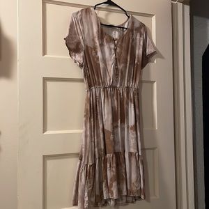 Tan tie-dye dress